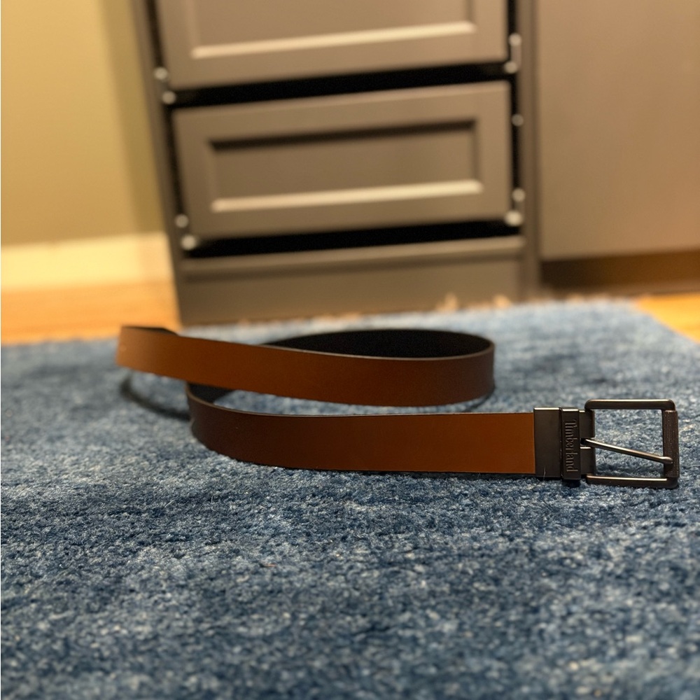 Brown Leather timberland Belt